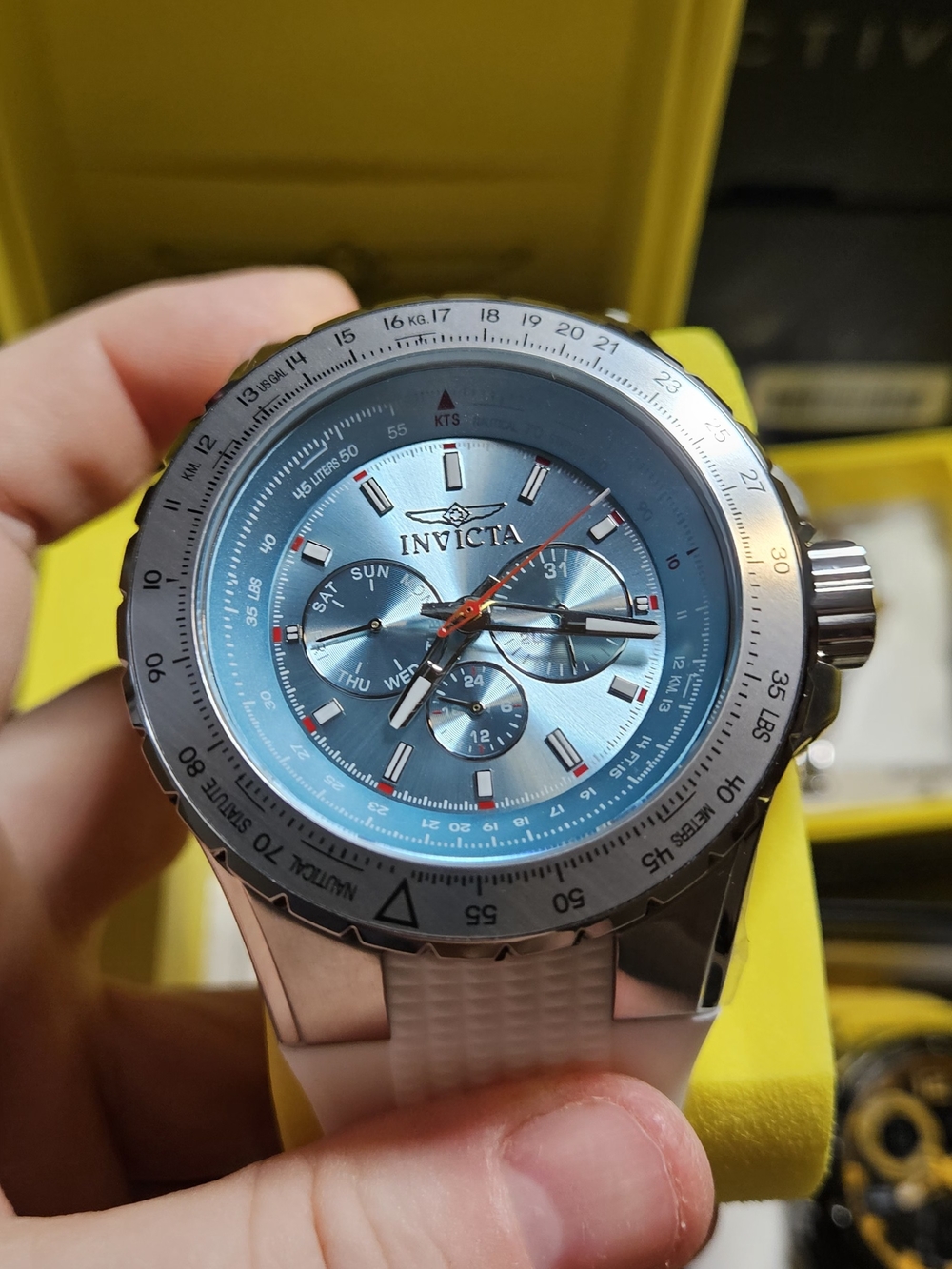 Invicta Men's Aviator Quartz Light Blue Dial Watch 50960 - 50mm - Picture 6 of 12